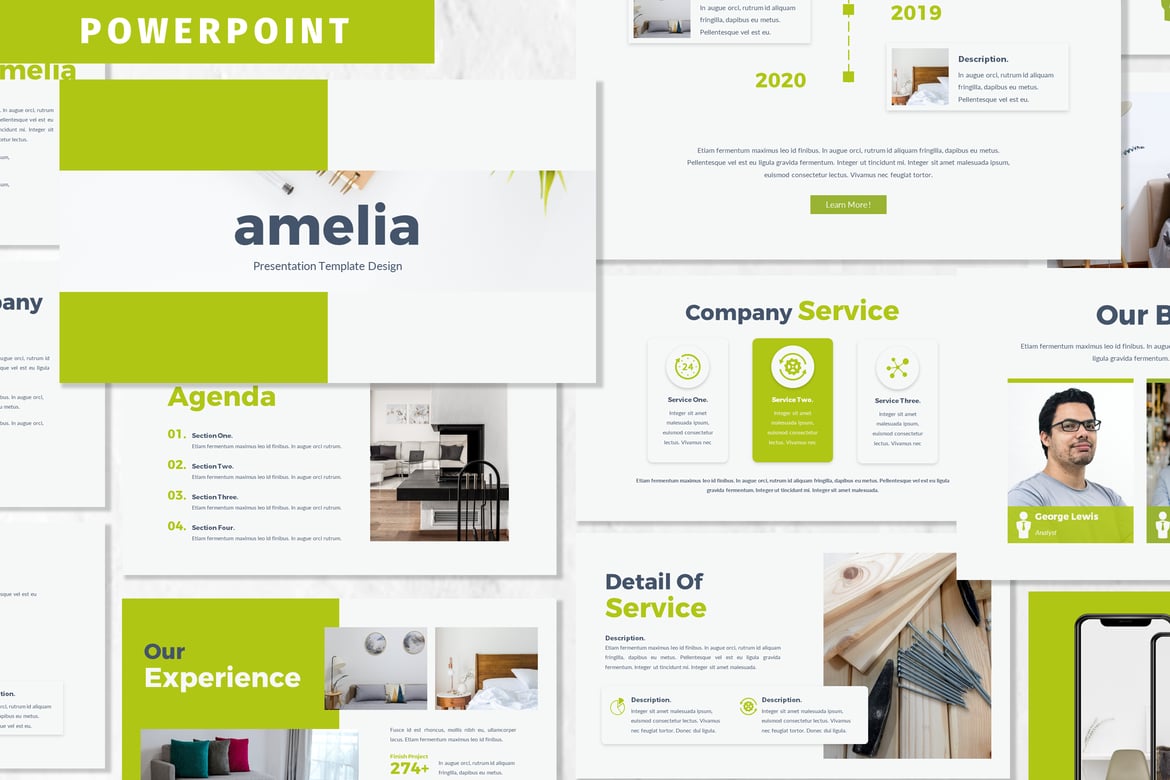 Amelia - Template Powerpoint untuk Presentasi Bisnis yang Menarik