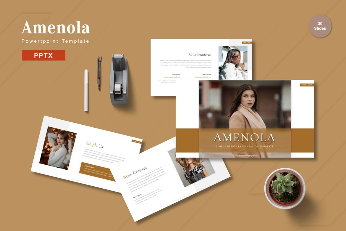 Amenola - Template Presentasi PowerPoint yang Menawan