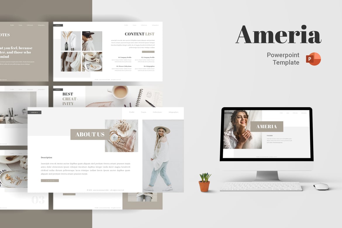 Template Powerpoint Ameria - Solusi Presentasi Anda