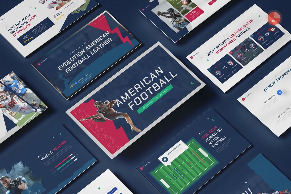 Template Presentasi Sepak Bola Amerika yang Menarik