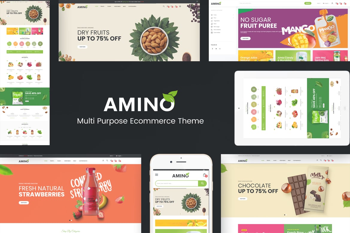 Amino - Tema WordPress Organik & Makanan yang Menarik