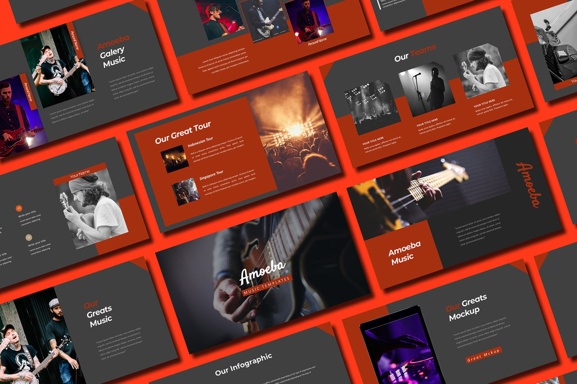 Template PowerPoint Amoeba yang Stylish dan Multifungsi