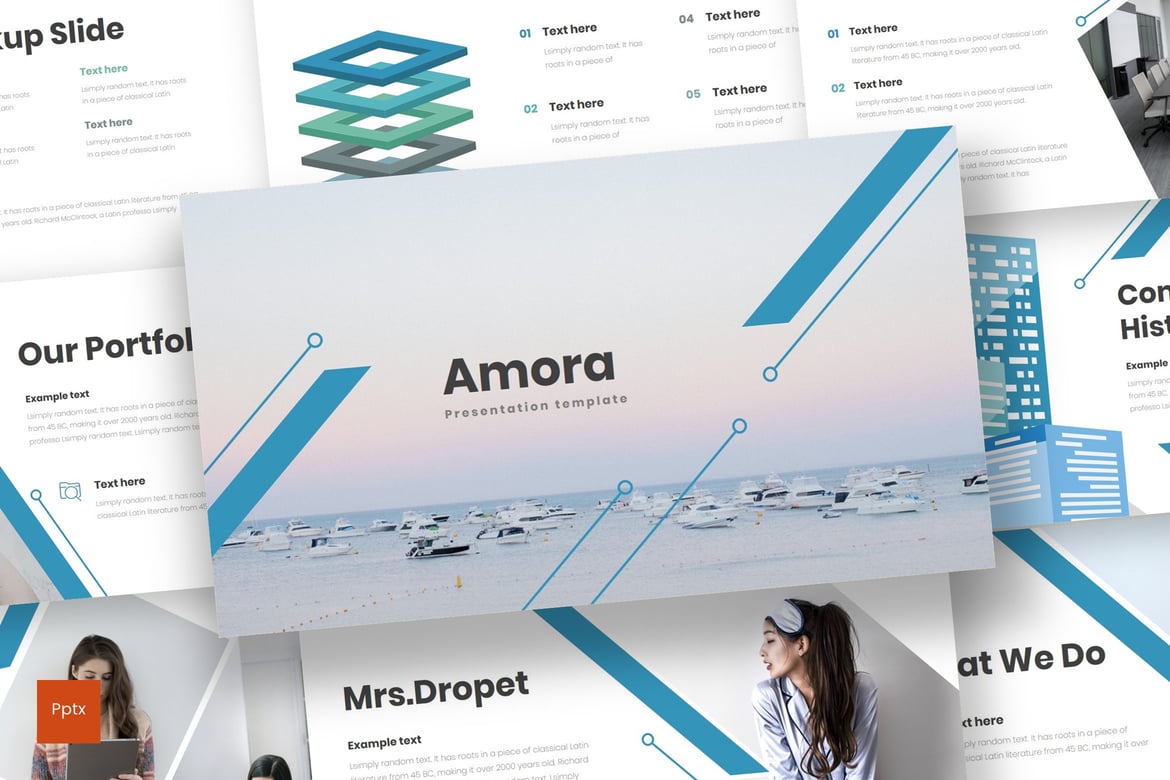 Template Presentasi Amora - Desain Kreatif dan Minimalis untuk Segala Kebutuhan