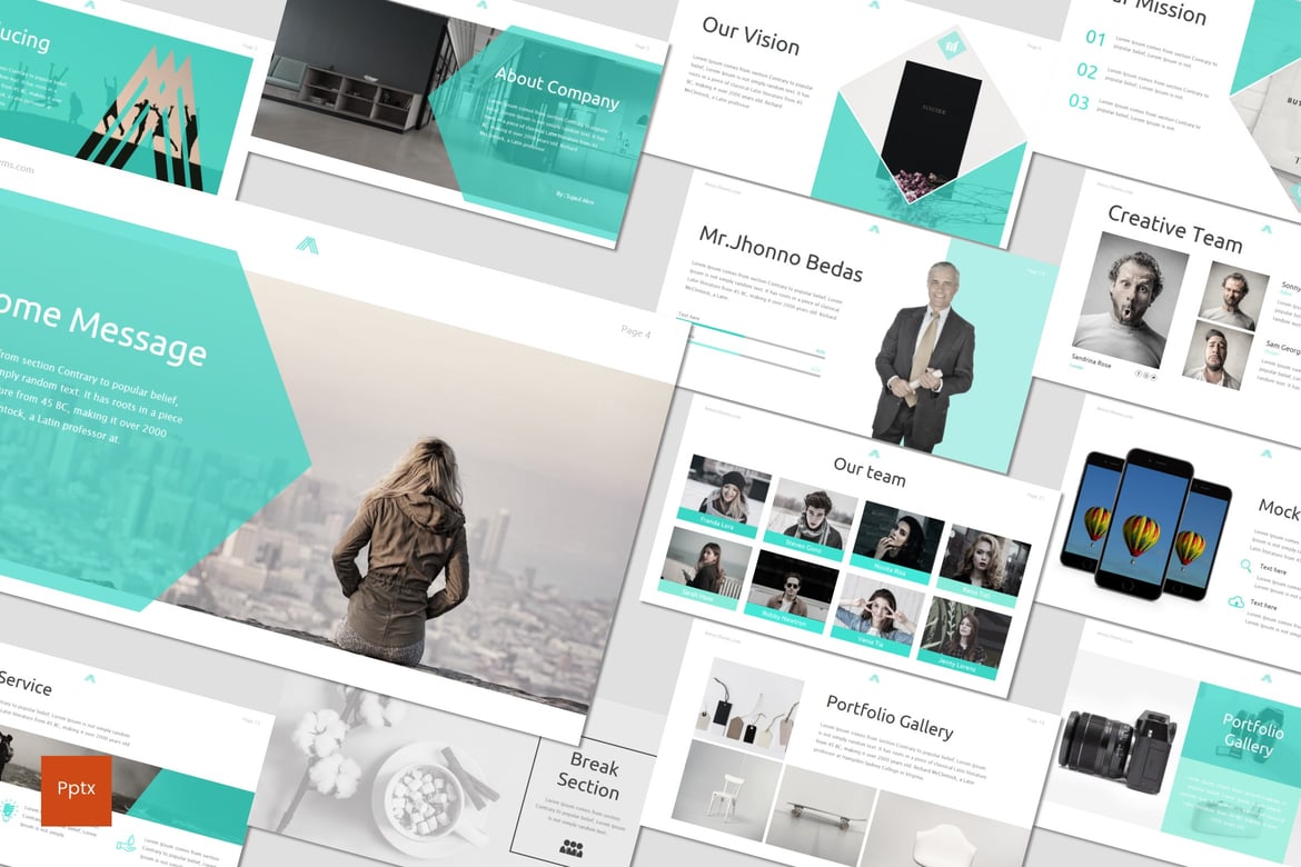 Template PowerPoint Amous - Presentasi Minimalis dan Kreatif