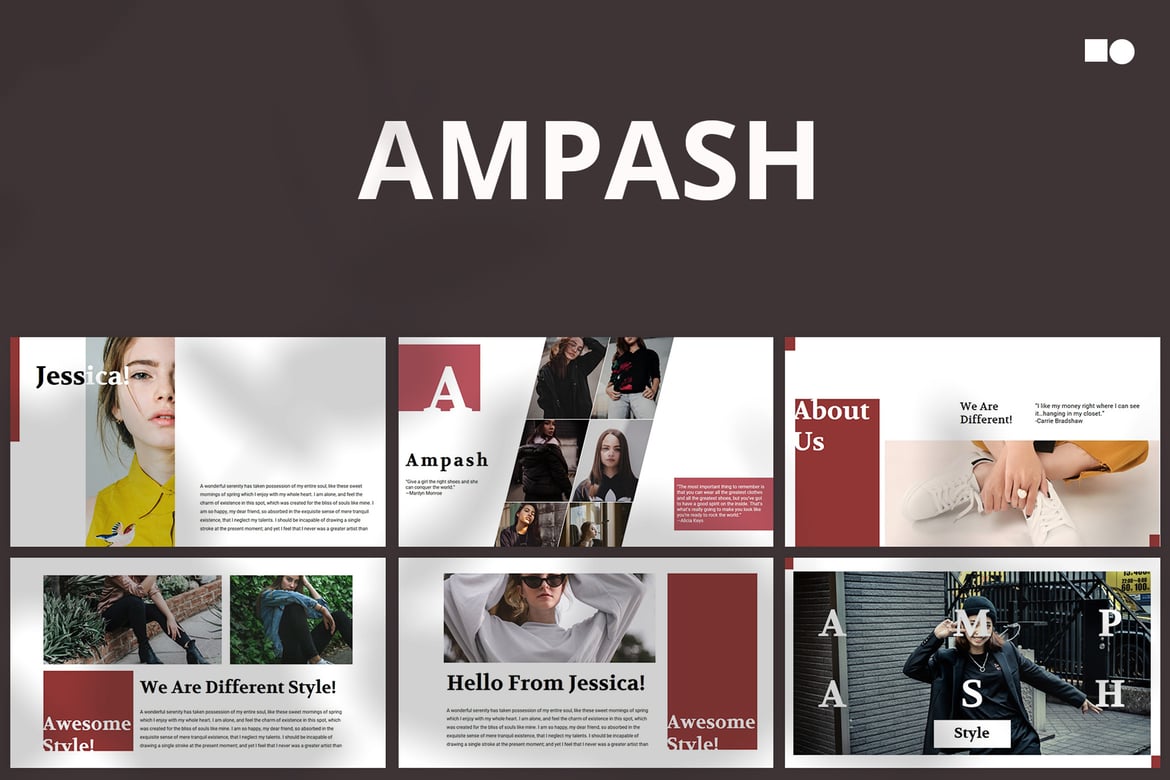Ampash - Template Presentasi PowerPoint Modern dan Elegan