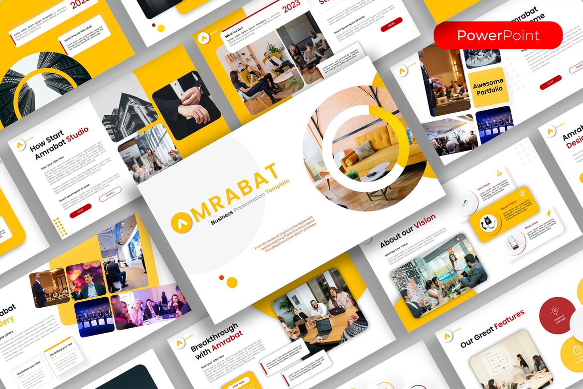 Template PowerPoint Amrabat: Solusi Presentasi Bisnis Anda