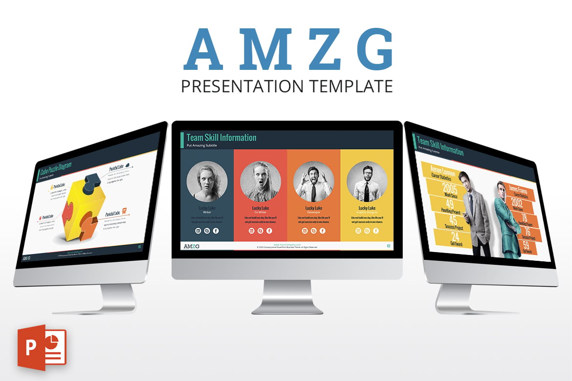 Template Presentasi PowerPoint AMZG yang Kreatif dan Modern
