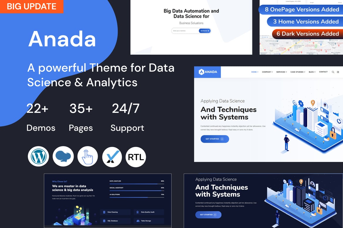 Anada - Tema WordPress Data Science & Analytics yang Modern dan Responsif
