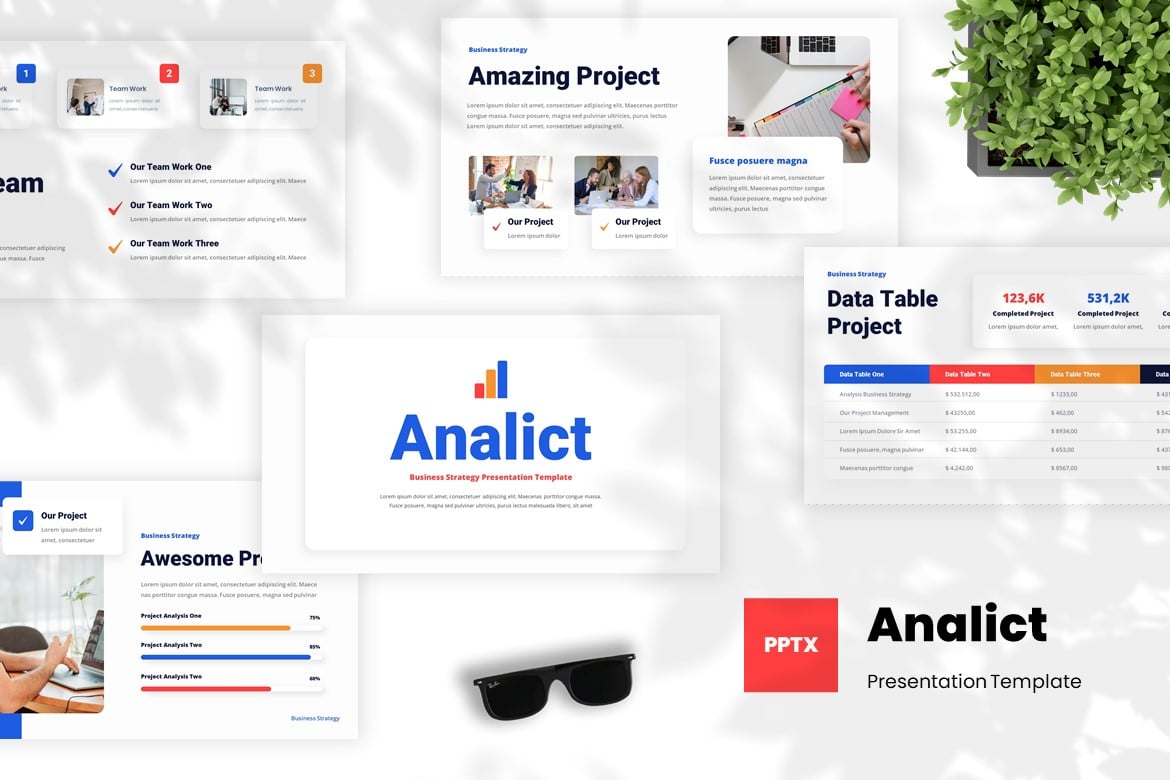 Template PowerPoint Analict - Strategi Bisnis yang Modern dan Profesional