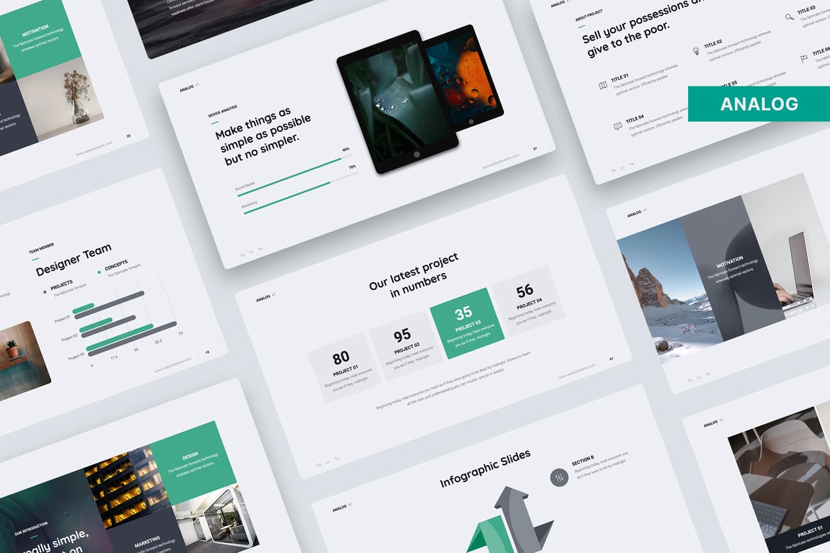 Template Presentasi Bisnis ANALOG yang Minimalis dan Menarik (PowerPoint)
