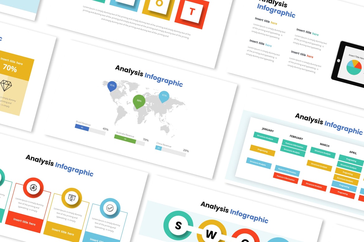 Template Presentasi PowerPoint Infografik Analisis yang Menarik