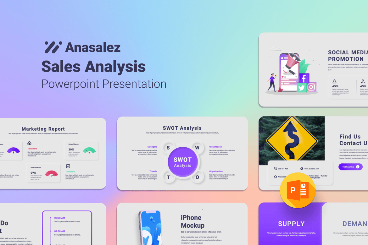 Anasalez – Template PowerPoint Analisis Penjualan Modern