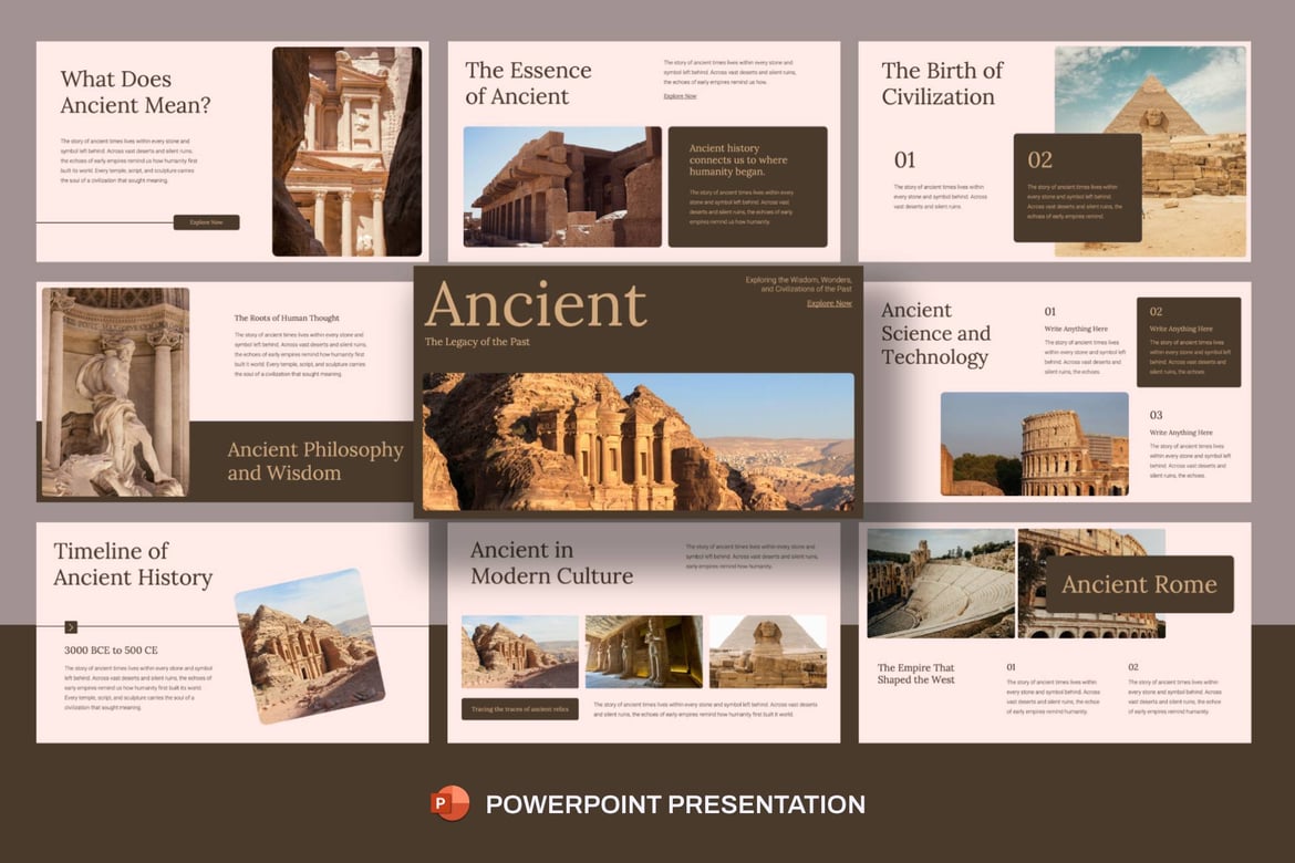 Template PowerPoint Kuno yang Menarik dan Mudah Disesuaikan