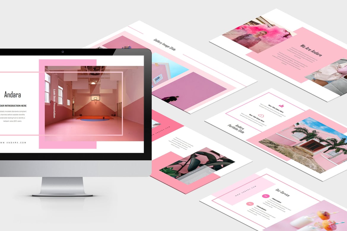 Andara: Template PowerPoint dengan Nuansa Warna Pink yang Menarik
