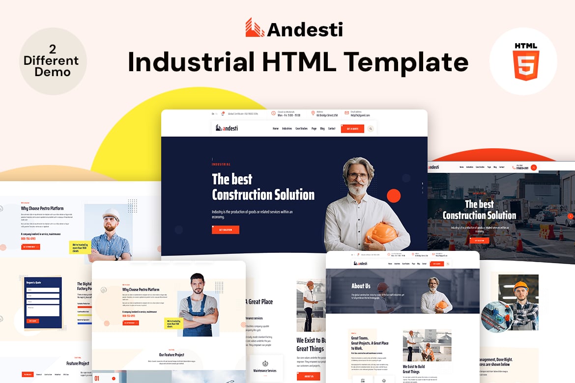 Andesti – Template Website Industri Modern