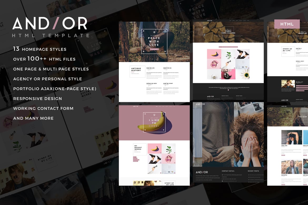 Template Website Portofolio Andior yang Responsif dan Kreatif