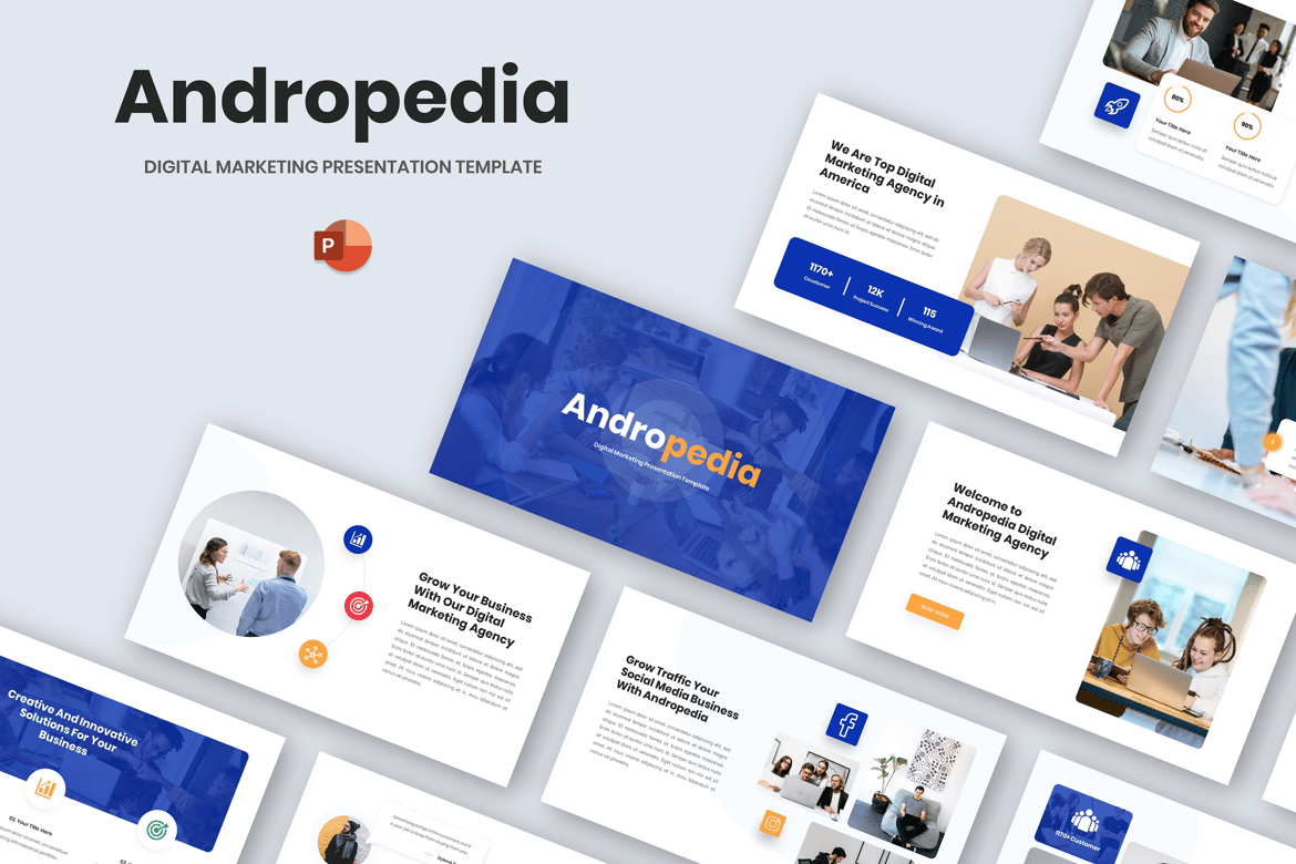 Andropedia - Template Presentasi PowerPoint Digital Marketing yang Menarik