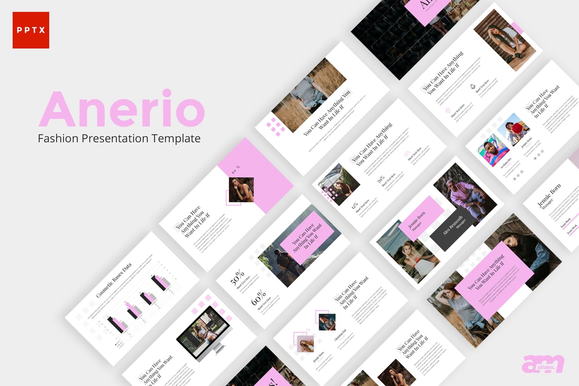 Template Presentasi PowerPoint Anerio yang Menawan dan Modern