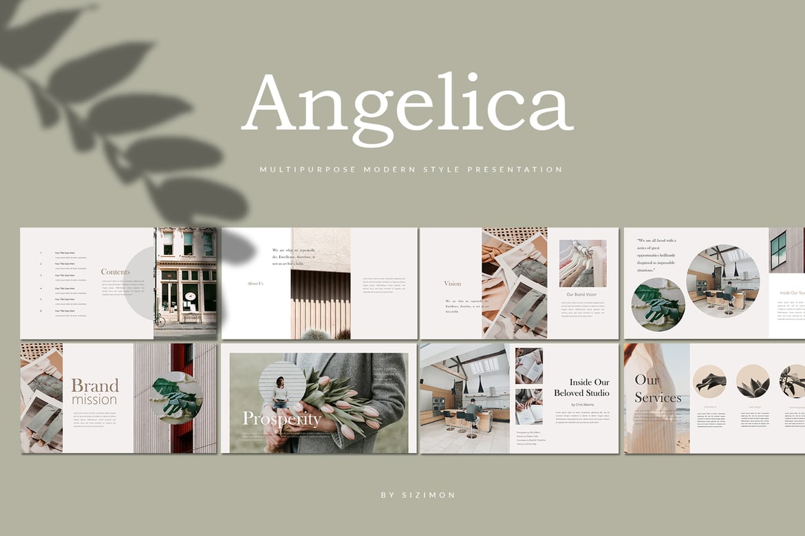 Template Presentasi Angelica - Powerpoint Kreatif dan Menarik