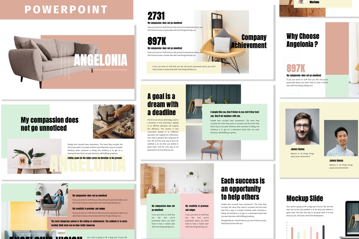 Template Presentasi Angelonia - Powerpoint Profesional dengan 5 Variasi Warna
