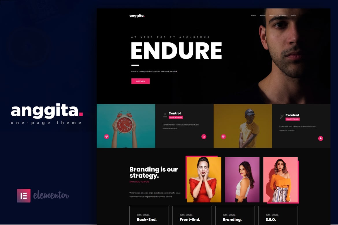 Anggita - Tema WordPress Portofolio Satu Halaman yang Modern dan Responsif
