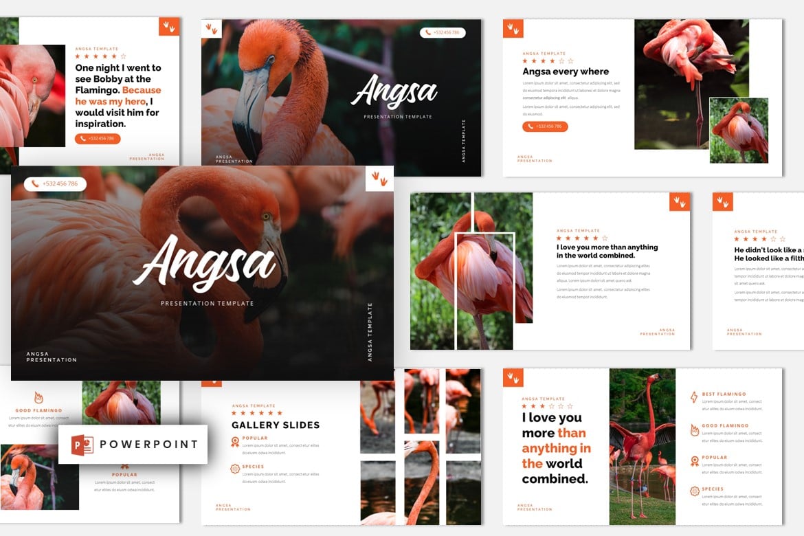 Template Presentasi PowerPoint Angsa - Desain Unik dan Modern