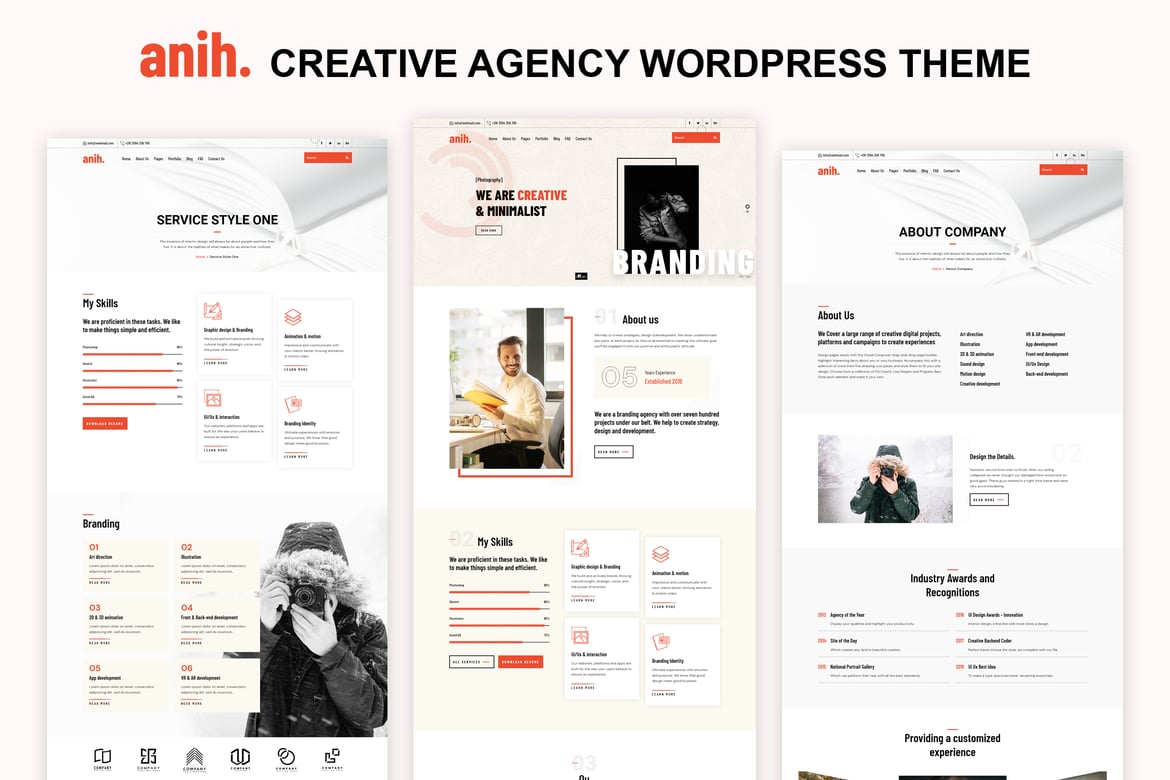 Tema WordPress Anih - Solusi Kreatif untuk Agensi Anda