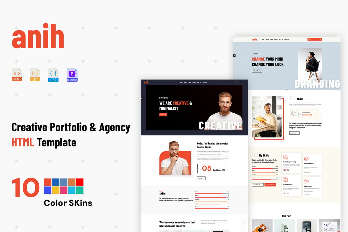 Anih - Template Website Portofolio Kreatif yang Modern