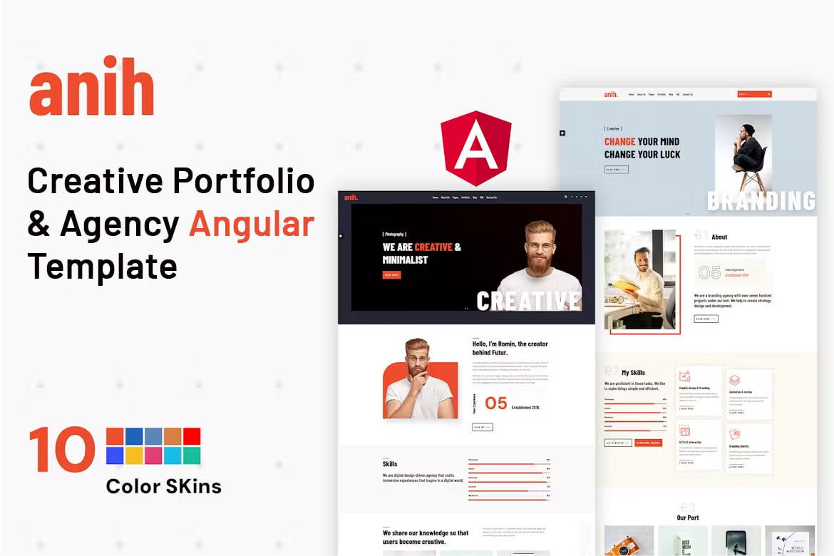Anih - Template Website Portofolio Kreatif dan Agensi Angular yang Modern