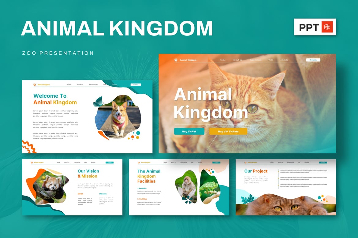 Template Presentasi Powerpoint Animal Kingdom - Kehidupan Satwa di Kebun Binatang