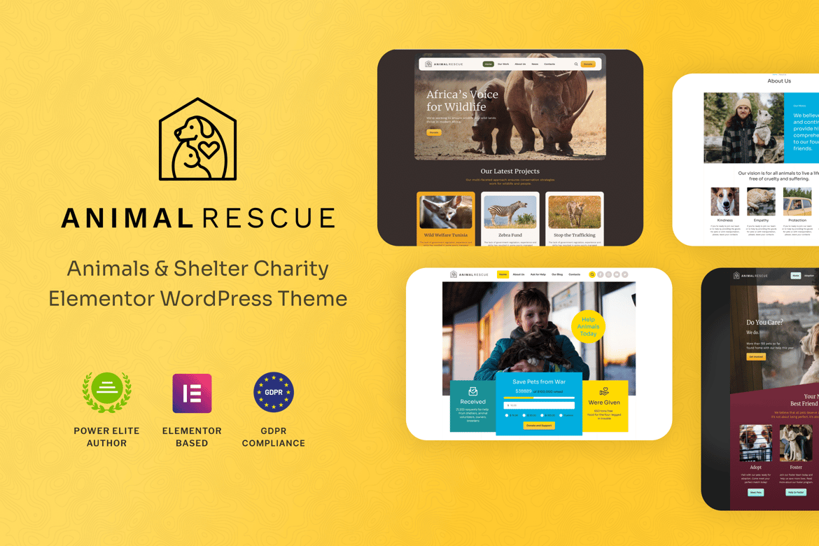 Tema WordPress Amal untuk Penyelamatan Hewan dan Yayasan Sosial