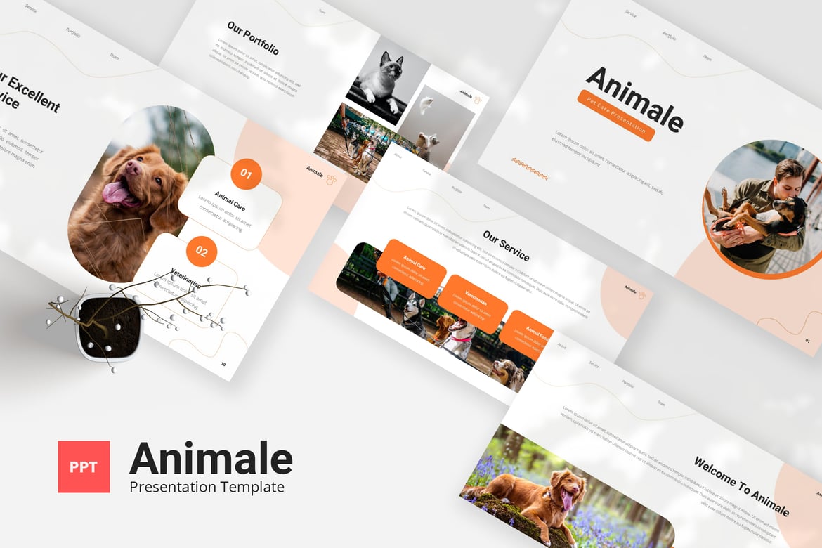 Template Powerpoint Animale - Solusi Presentasi Perawatan Hewan