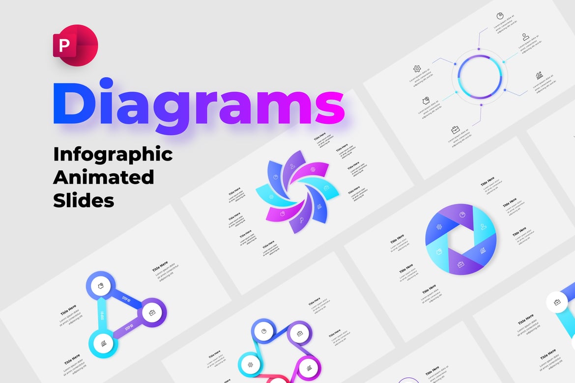 Template PowerPoint Diagram Siklus Animasi Profesional