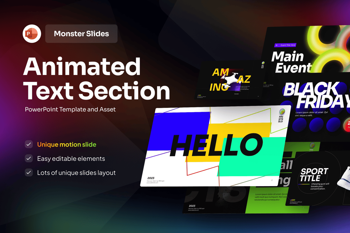 Template PowerPoint Teks Animasi yang Menarik