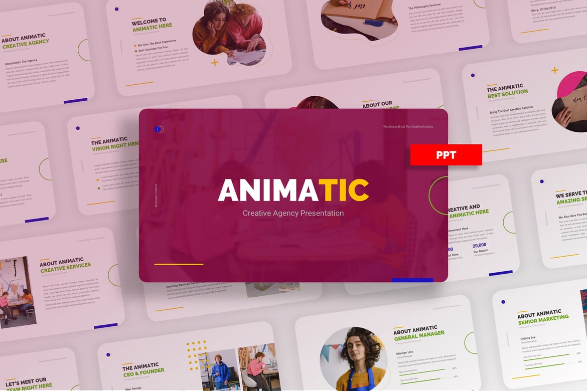 Animatic - Template Presentasi PowerPoint untuk Agensi Kreatif