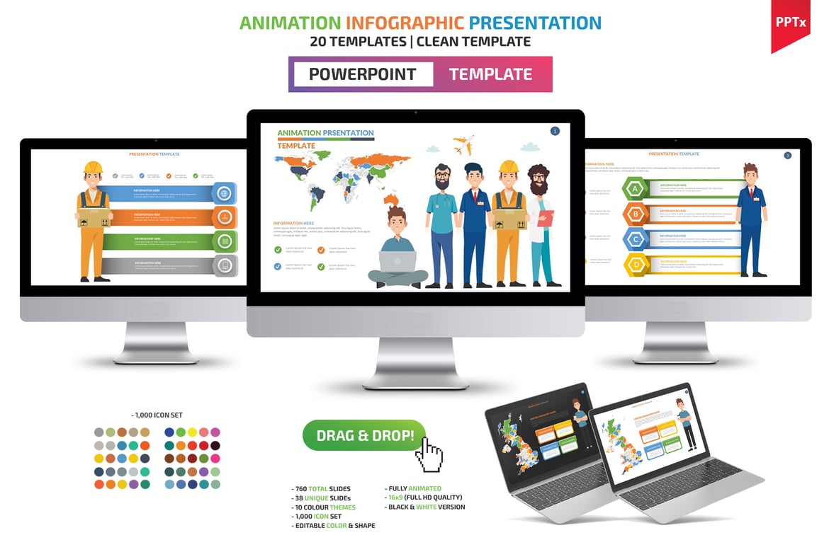 Template Presentasi PowerPoint Animasi Menawan
