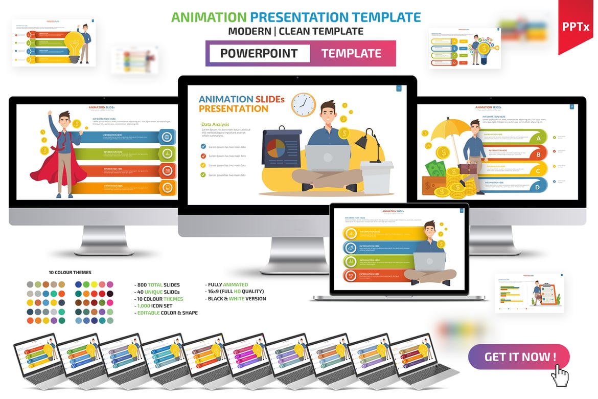 Template Presentasi PowerPoint Animasi Menarik