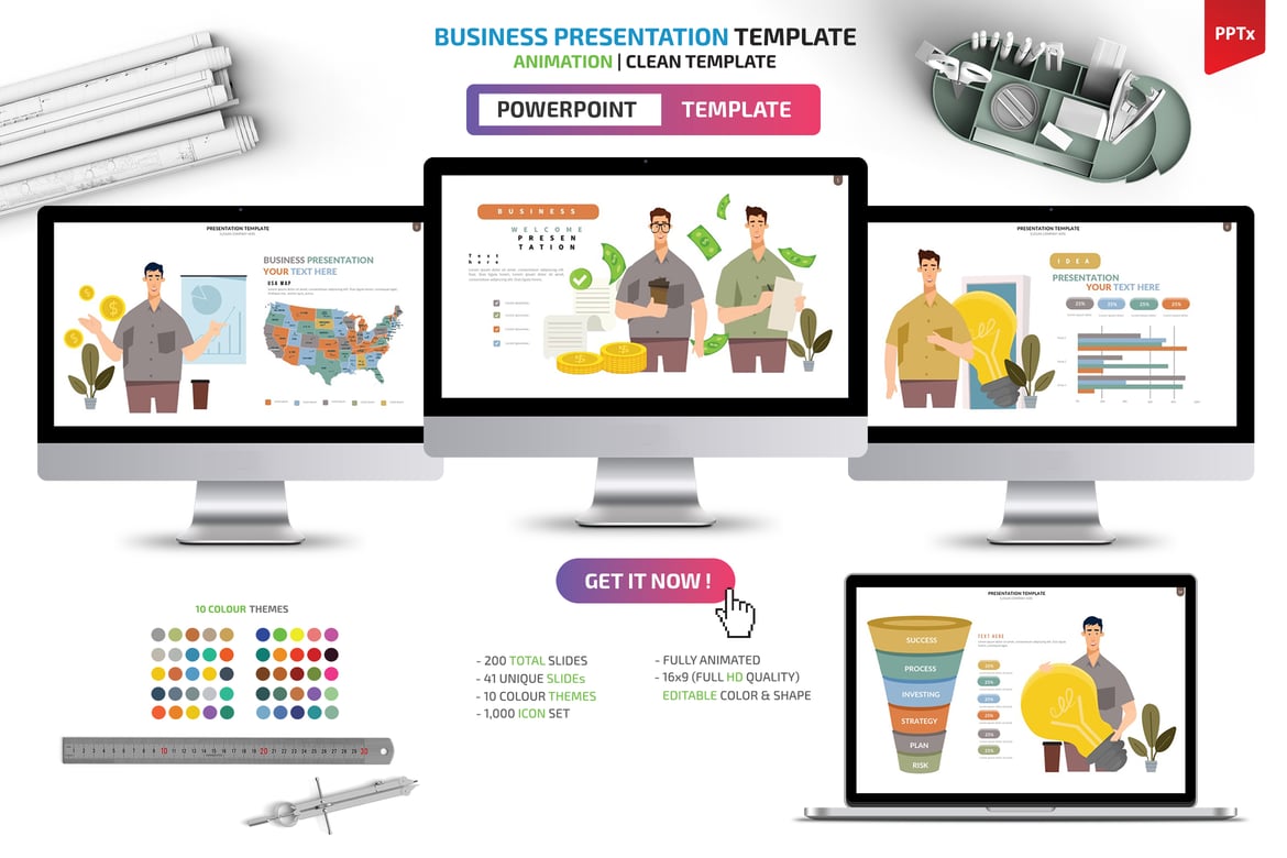 Template Presentasi PowerPoint Animasi Menarik