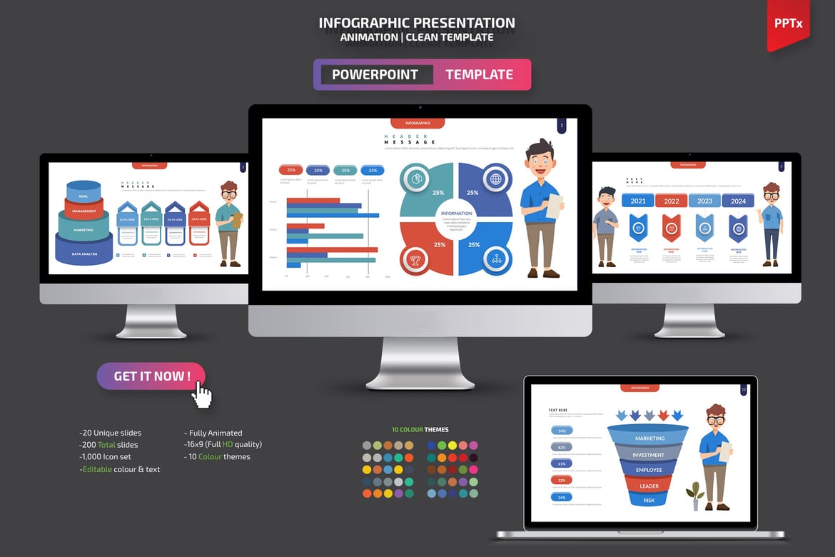 Template Presentasi PowerPoint Animasi Menarik