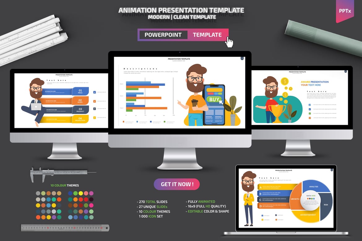 Template Presentasi PowerPoint Animasi yang Menarik