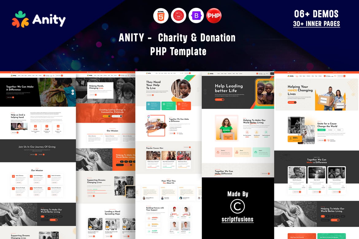 Anity - Template Website PHP untuk Amal dan Donasi