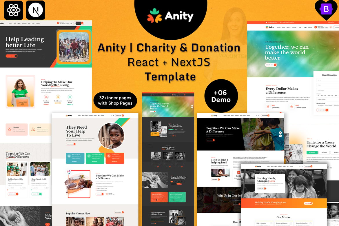 Anity | Template Website Donasi dan Amal dengan React & NextJS
