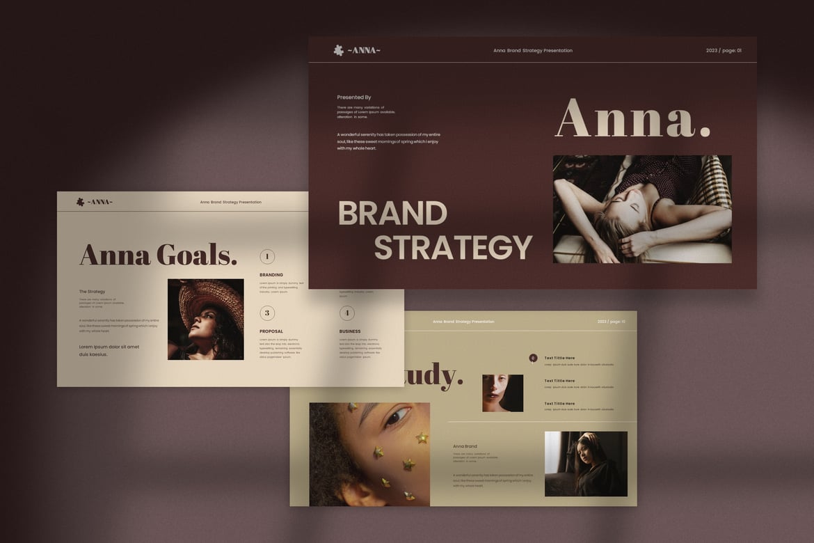 Template PowerPoint Strategi Merek Anna - Solusi Kreatif untuk Bisnis Anda