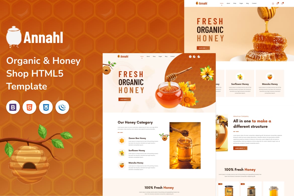 Template Website Annahl - Solusi Modern untuk Toko Madu dan Organik Anda