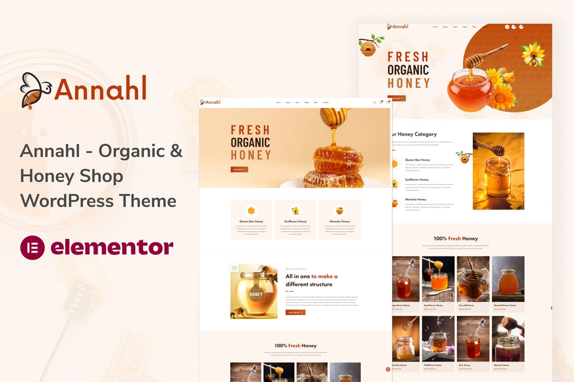 Annahl - Tema WordPress Toko Organik & Madu yang Modern