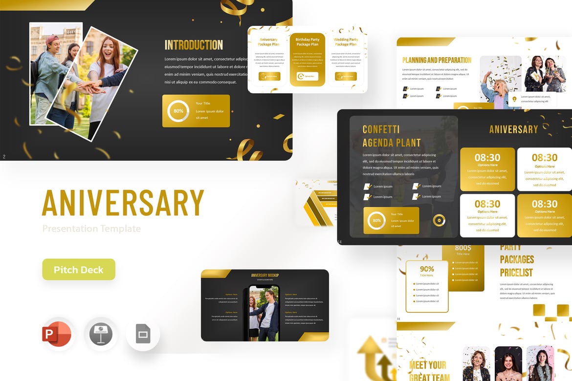 Template Presentasi Ulang Tahun yang Elegan untuk PowerPoint