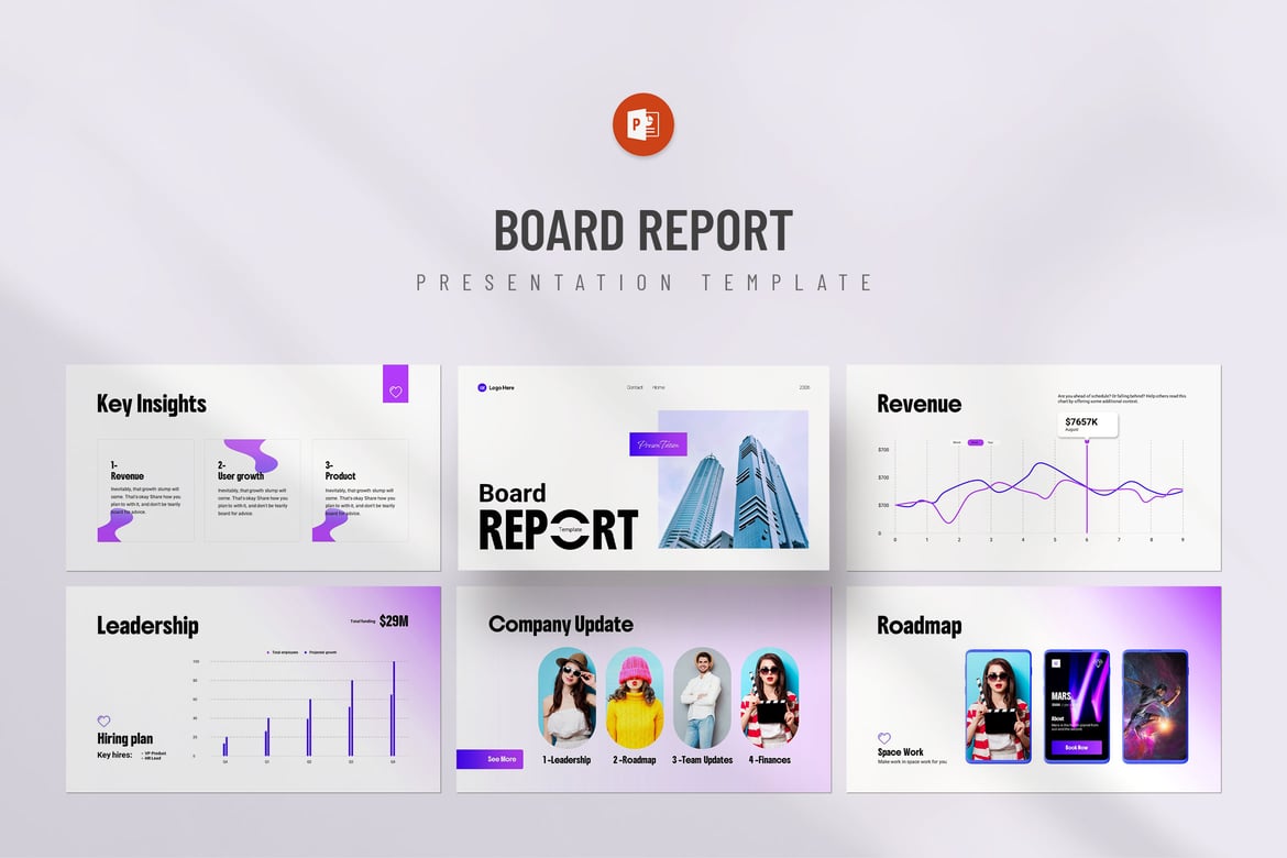 Template Presentasi PowerPoint Laporan Tahunan Dewan Direksi yang Menarik