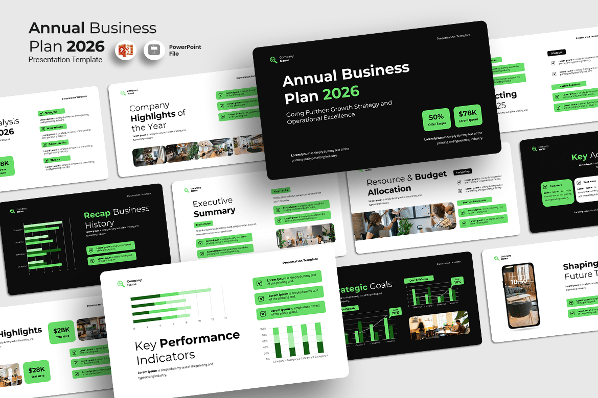 Template Presentasi Rencana Bisnis Tahunan 2026 - PowerPoint