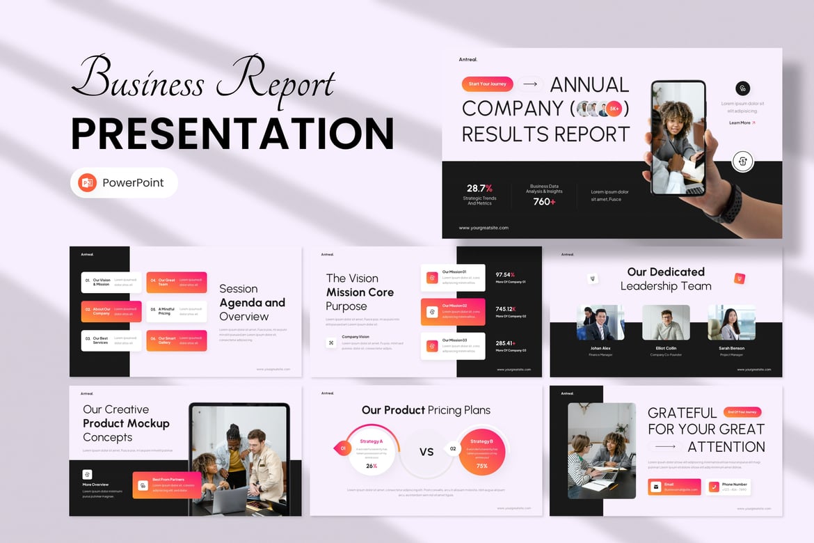 Template Presentasi PowerPoint Laporan Tahunan Bisnis