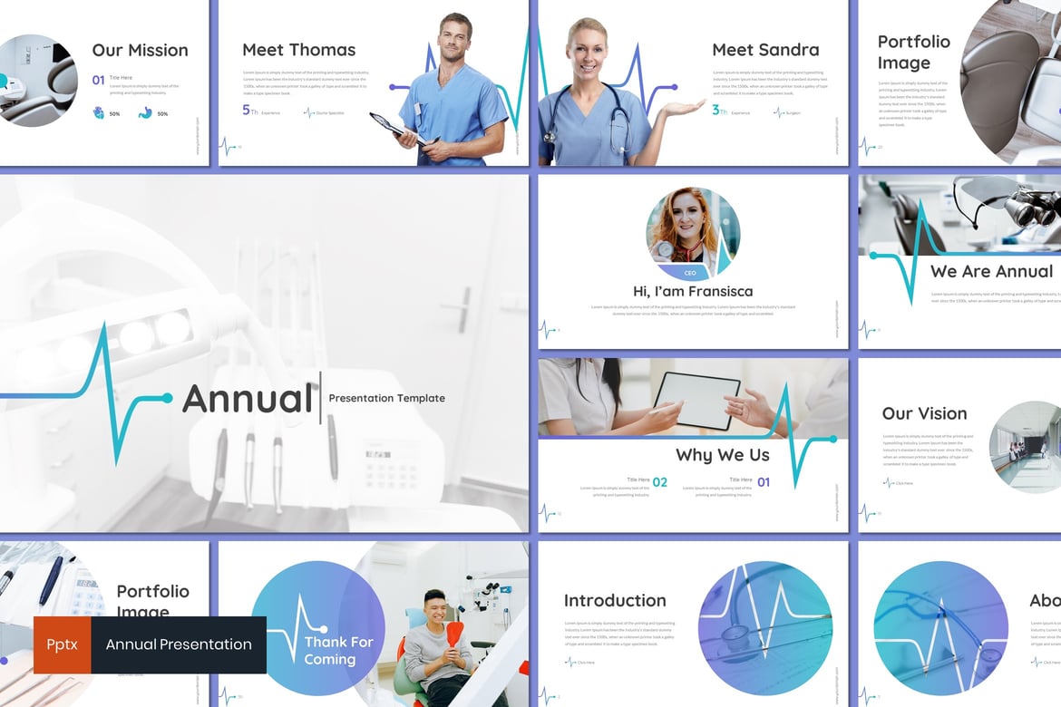 Template Presentasi Medis Tahunan yang Kreatif dan Minimalis